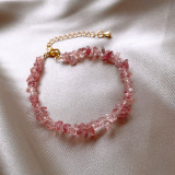 Pulseras de acero y titanio con vidrio irregular de estilo étnico