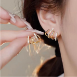 1 par de pendientes de circón con incrustaciones de cobre de Color sólido de estilo Simple informal