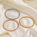 Brazalete redondo de acero inoxidable de estilo simple