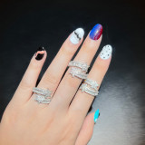 Anillos de circón con incrustaciones de cobre y estrella de estilo simple