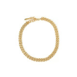 Collar de pulseras para mujer chapado en oro de 18 quilates con revestimiento de cobre de color sólido a la moda