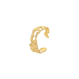 Anillo Abierto Geométrico De Moda Chapado En Acero Inoxidable