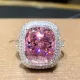 Anillos de circón con incrustaciones de cobre cuadrados de estilo simple