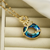 Collar con colgante chapado en oro de 18 quilates con incrustaciones de cobre y acero inoxidable con girasol Commute