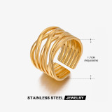 Anillo abierto plateado oro del acero inoxidable 18K del color sólido del estilo clásico en bulto