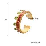 Anillo Abierto Geométrico De Moda Chapado En Acero Inoxidable
