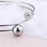 Pulsera de mujer con anillo de doble capa de acero titanio de estilo Simple coreano al por mayor