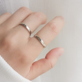 Anillo abierto con revestimiento de cobre Sun Moon de estilo simple