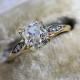 Anillos de circón con incrustaciones de cobre cuadrados de estilo simple