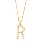 Estilo simple Letra Cobre Chapado en oro Perlas artificiales Collar con colgante 1 pieza