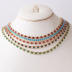 Hip Hop europeo Color 3,0 Zircon cadena de tenis collar pulsera conjunto de dos piezas personalidad moda tendencia cadena femenina
