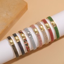 Pulseras chapadas en oro de 14 quilates con incrustaciones de cobre y color sólido de estilo simple