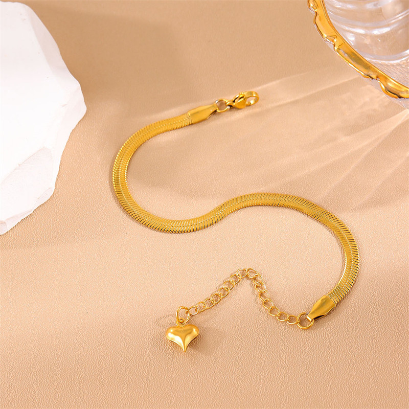 Simple Style Solid Color Stainless Steel 18K Gold Plated Bracelets