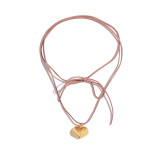 Collar con colgante chapado en oro de 18 quilates con forma de corazón, estilo informal, estilo IG