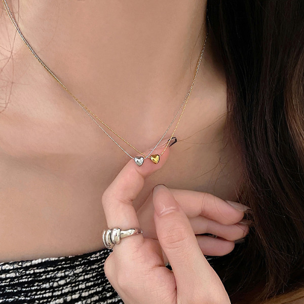 Collar de cobre con forma de corazón de estilo simple a granel