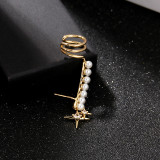 1 pieza Clips para las orejas de circonio perla con incrustaciones de cobre chapado en estrella dulce