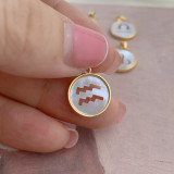 Encantos chapados en oro de 18K de Shell con incrustaciones de cobre de constelación de estilo simple