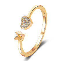 Nueva joyería de moda coreana, anillo de mariposa de amor dulce y salvaje, anillo ajustable para chica, anillo con apertura del dedo índice, joyería al por mayor