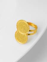 Anillos abiertos chapados en plata chapados en oro de 18K chapados en cobre de acero inoxidable con monedas de estilo Simple