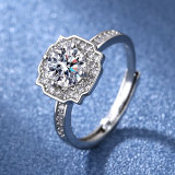 Anillos de diamantes artificiales con incrustaciones de cobre redondos de moda 1 pieza