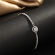 Pulseras plateadas en oro de 14K con incrustaciones de cobre cuadrado de estilo simple