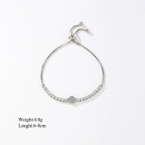 Pulseras chapadas en oro blanco chapadas en oro de 14 quilates con incrustaciones de cobre y trébol de cuatro hojas brillantes de estilo simple