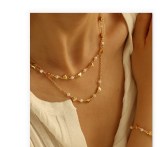Collar chapado en oro de 18 quilates con revestimiento de cobre en forma de corazón de estilo clásico