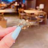 Anillo de circón con microincrustaciones coreanas, anillo de moda coreano ajustable con apertura