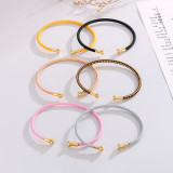 Brazalete chapado en oro de 18 quilates de acero inoxidable de color sólido de estilo simple