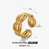 Anillos abiertos chapados en oro irregulares del chapado en oro 18K del acero inoxidable de Streetwear del estilo simple