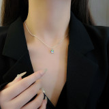 Elegante collar de piedra lunar con incrustaciones de cobre con gotas de agua, 1 pieza