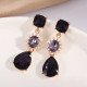 Pendientes colgantes de perlas artificiales de cobre con gotas de agua a la moda, 1 par