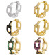 Pendientes de cadena de diamantes de colores, accesorios de joyería de cobre rectangulares a la moda