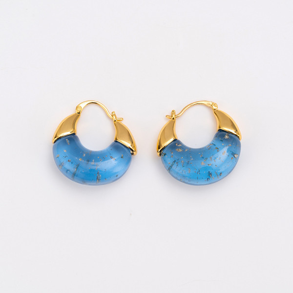 1 par de aretes de cobre chapado en forma de U estilo clásico