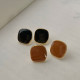 1 par de pendientes de cobre chapados geométricos de estilo romano estilo Simple Retro