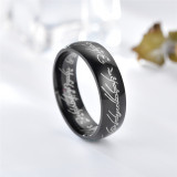Anillos de acero Titanium de la letra simple del estilo que platean el metal ningún anillo incrustado del acero inoxidable