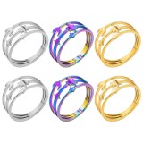 Anillos chapados en oro con revestimiento de acero inoxidable de color sólido de estilo simple