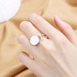 Anillo abierto con incrustación de cobre redondo de estilo simple de 1 pieza