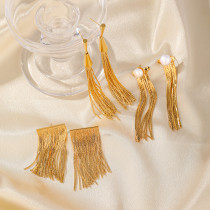 1 par de pendientes colgantes chapados en oro de 18K con perlas de imitación, chapados en oro de 18K, elegantes, románticos y artísticos