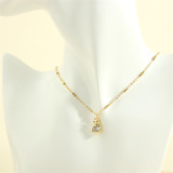 El estilo simple conmuta el collar pendiente del Zircon plateado oro 18K del cobre en forma de corazón a granel