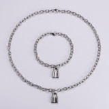 Conjunto romántico clásico del collar de la pulsera de la cerradura del amor del acero inoxidable del comercio al por mayor de la joyería