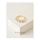 Anillo abierto chapado en cobre con perlas retro