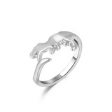 Amazon el mismo anillo de dinosaurio de metal, anillo de animal geométrico con apertura linda a la moda