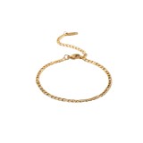 Pulseras De Zircón Chapado En Acero Inoxidable Geométricas De Moda 1 Pieza