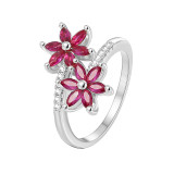 Anillos de circón con incrustaciones de cobre y flor de viaje