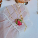 Collar con colgante de cobre de flor dulce