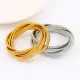 Brazalete redondo de estilo clásico con revestimiento de acero inoxidable de color sólido