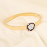 Brazalete esmaltado de acero inoxidable con ojo de viaje retro
