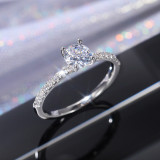 Anillo de bodas simple europeo y americano Anillo de diamantes de imitación de platino chapado en cobre