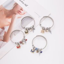 Brazalete de diamantes de imitación con incrustaciones de aleación de acero inoxidable de elefante con alas de streetwear